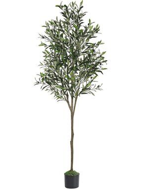6ft Faux Olive Tree with Realistic Leaves & Lifelike Fruits - Home Decor Accent
